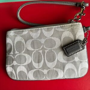 Coach Silver Signature Wristlet